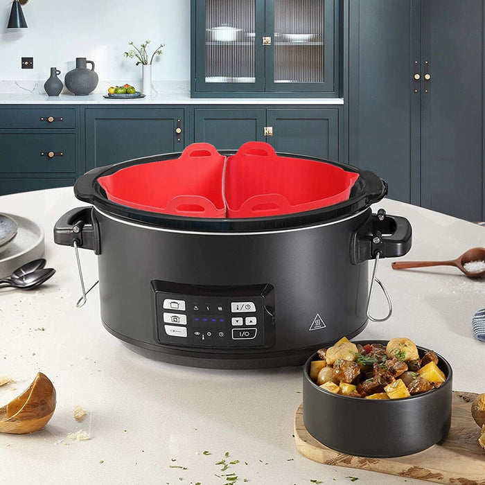 Liner for Cookworks Slow Cooker Basket Silicone Protector Divider Round 3.5L 5.5L 6.5L