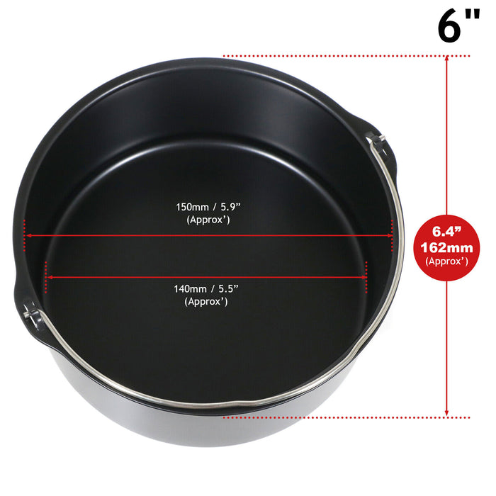 Air Fryer Baking Tin 6" 7" 8" Bread Cake Accessory Non stick Multi Cooker