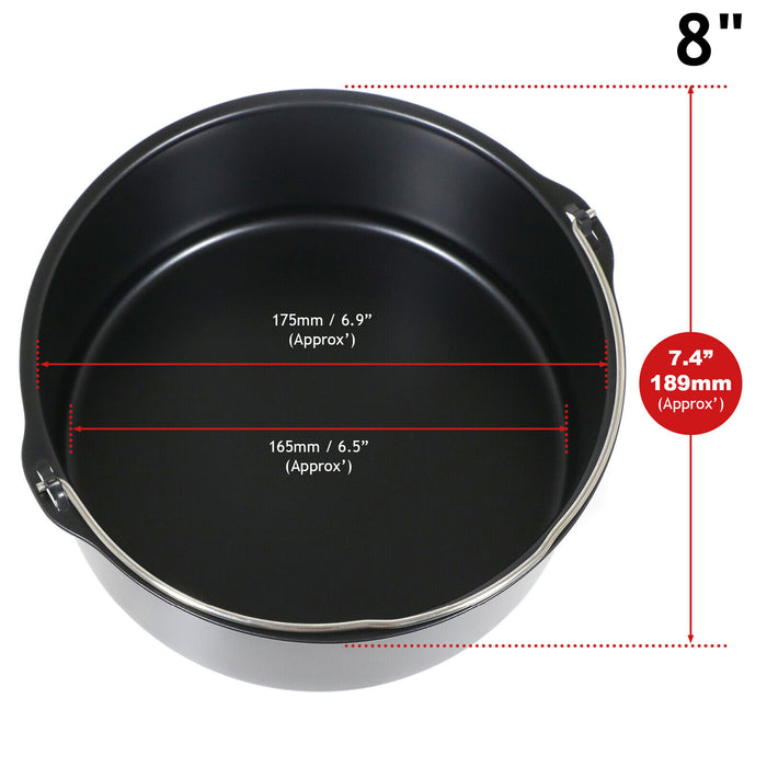 Air Fryer Baking Tin 6" 7" 8" Bread Cake Accessory Non stick Multi Cooker