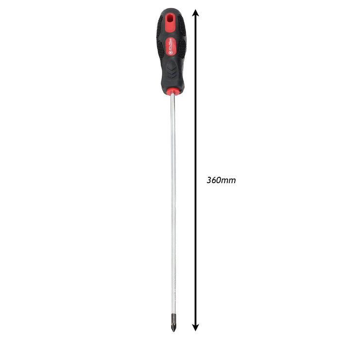 3 Extra Long Screwdriver Phillips Slotted Hardened Steel Magnetic Tip Box Set