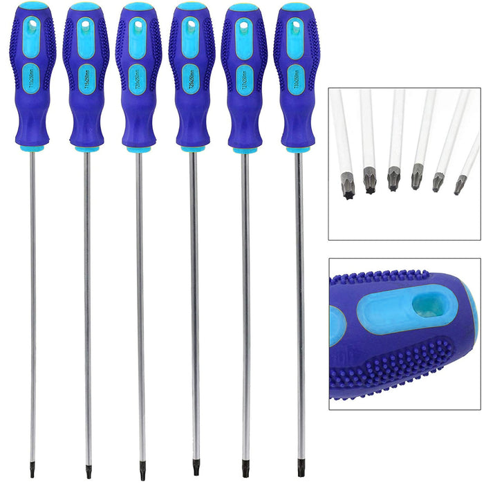 Star Screwdriver Set Extra Long Magnetic Torx T10 T15 T20 T25 T27 T30 6Pc 360mm