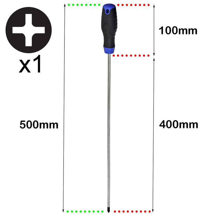 Star Screwdriver Set Extra Long Reach  Magnetic Torx Phillips T10 T15 T20 T25 T27 T30 PH2 7Pc 360 / 400mm