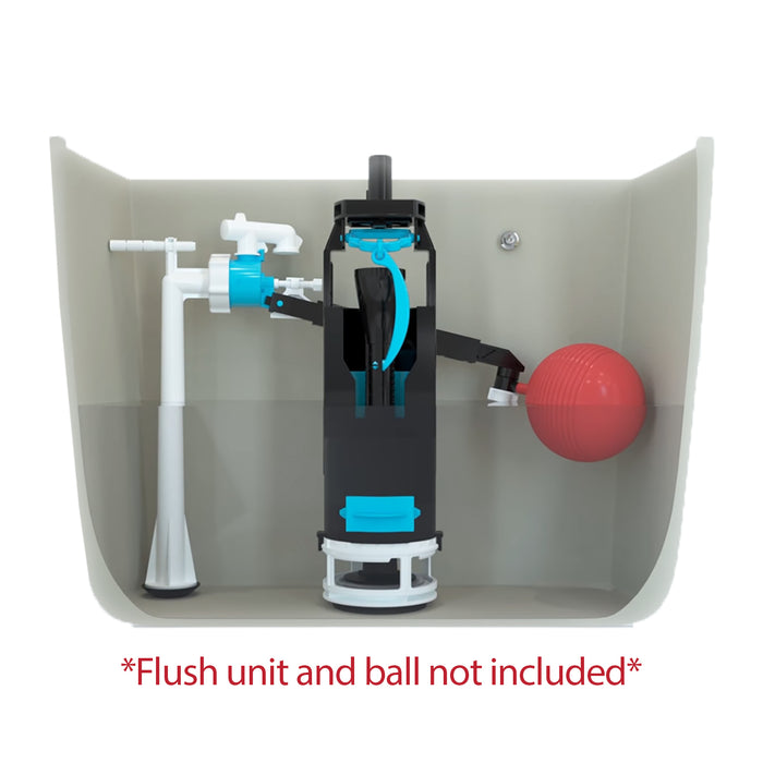 Bottom Entry Ball Valve Straight Toilet Cistern Filling Adjustable Float Arm Inlet (1/2")
