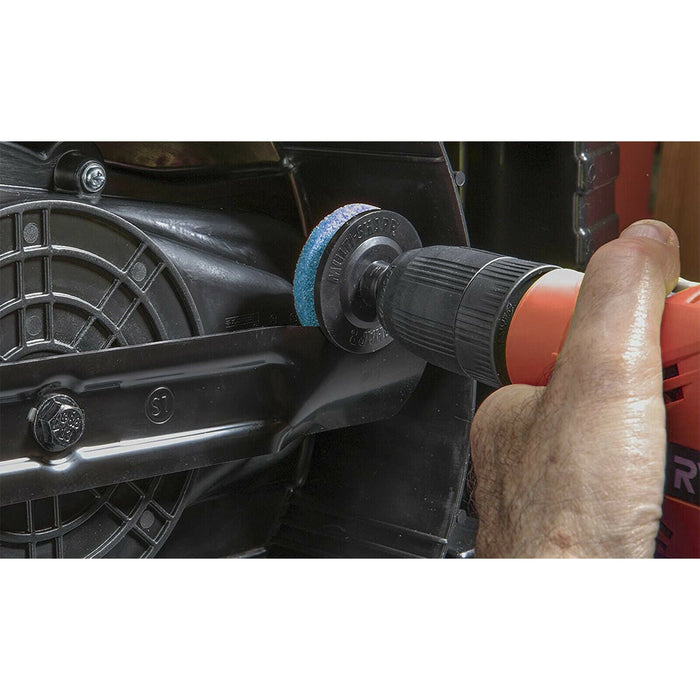 Electric Drill Lawnmower Garden Tool Steel Blade Sharpener Attachment 6.5mm Chuck x 2