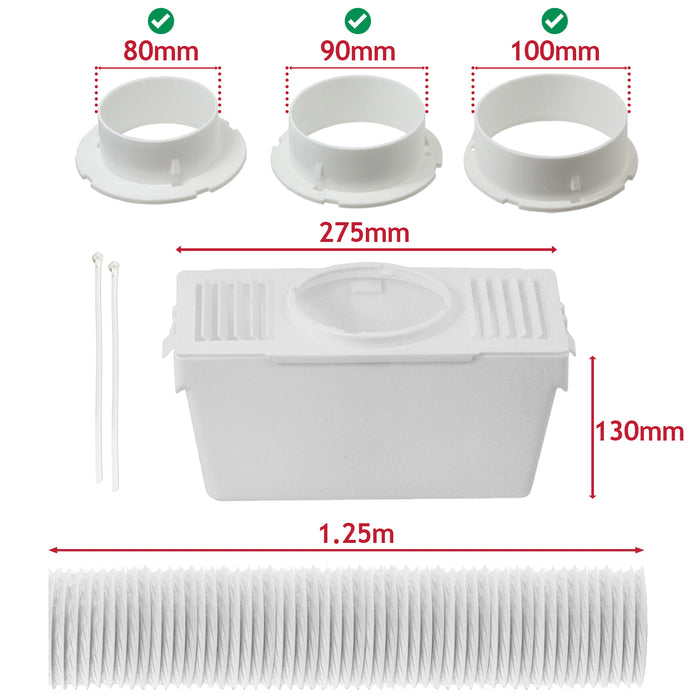 Condenser Vent Box & Hose Kit for Tricity Bendix Vented Tumble Dryers (1.25m)