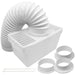 Vent Hose Condenser Kit with 3 x Adaptors for White Knight Tumble Dryer (1.2m)