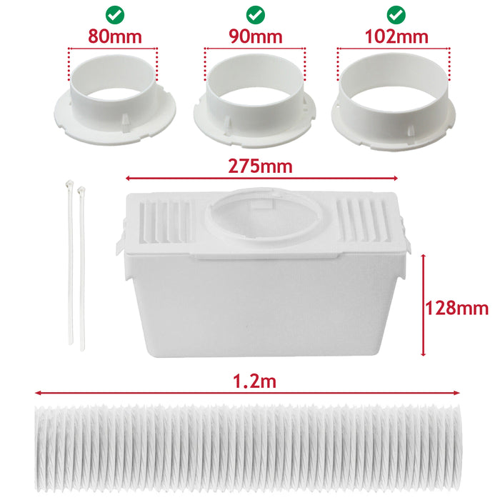 Vent Hose Condenser Kit with 3 x Adaptors for Montpellier Tumble Dryer (1.2m)