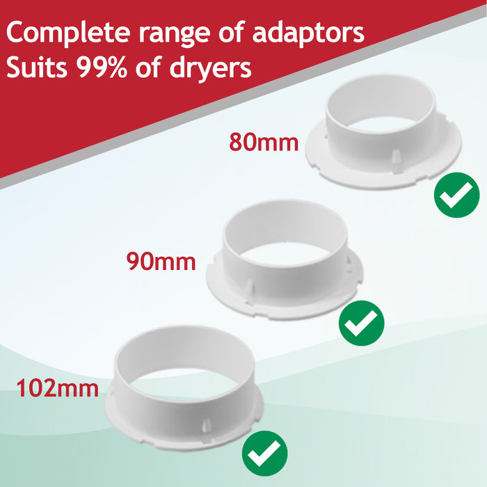 Vent Hose Condenser Kit with 3 x Adaptors for Bush Tumble Dryer (1.2m)
