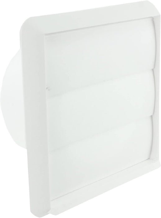 Universal Cooker Hood External Kitchen Fan Wall Vent Cover Kit (White, 4" / 102mm)