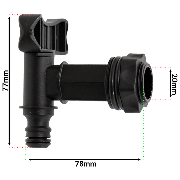 UNIVERSAL Water Butt Tap 3/4" BSP Quick Connect Rain Barrel Home Brew Beer x 2