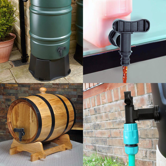 UNIVERSAL Water Butt Tap 3/4" BSP Quick Connect Rain Barrel Home Brew Beer x 2