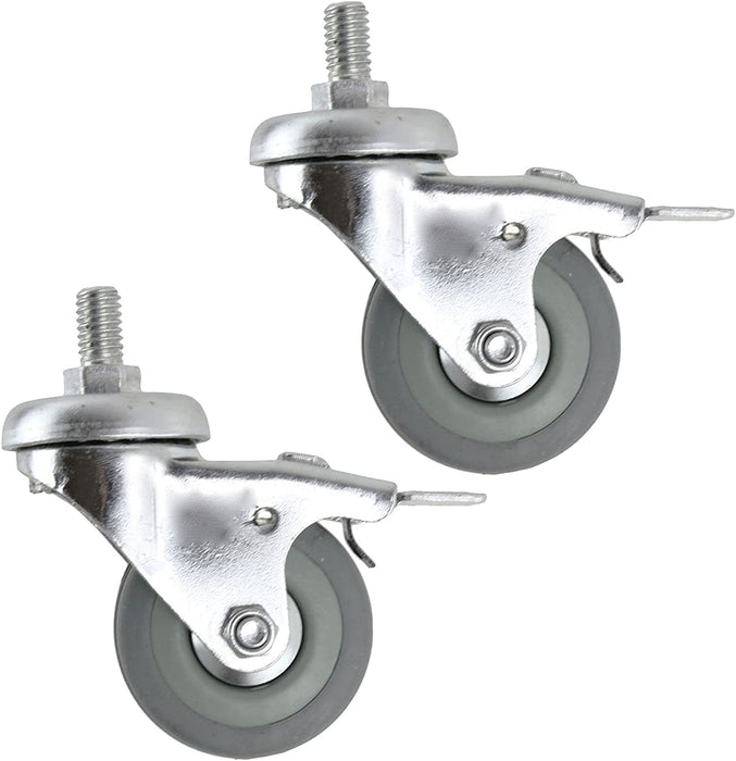 Castor Wheel Trolley 50mm M10 Threaded Swivel Braked Non-Braked 4 x Caster Wheels