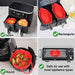 Air Fryer Basket Liner Silicone Pot Mat Non-Stick Multi Cooker Frying Round Tray With Handle Red