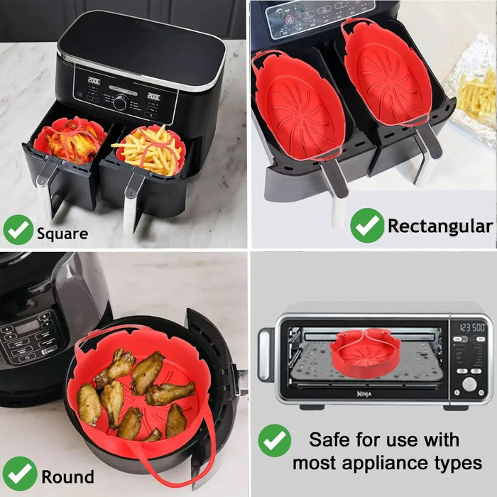 Basket Liner for COSORI 3.5 3.8 4.7 5.5 L Air Fryer Silcone Non-Stick Set Red