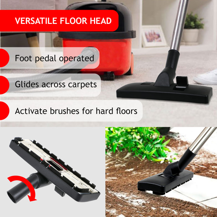 Henry vacuum floor head in use with SPARES2GO replacement hose kit on carpet