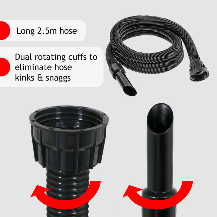 Close‑up of 32mm screw‑fit hose cuffs for Henry Hetty vacuum – SPARES2GO replacement hose