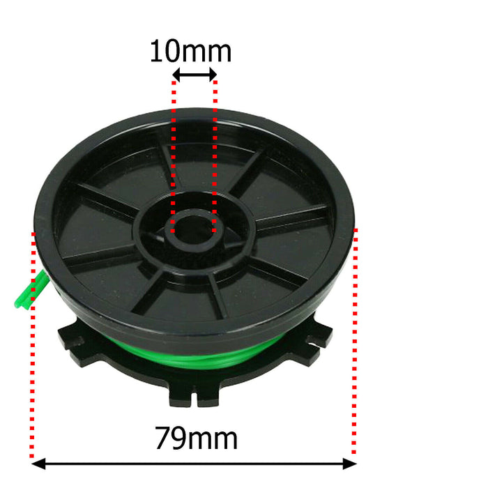 Green 2mm 3m Spool & Line for TITAN TTL488GDO Strimmer Trimmer