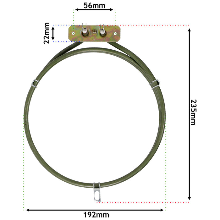 3 Turn Heater Element for Kenwood Fan Oven Cooker (2500W, 230v)