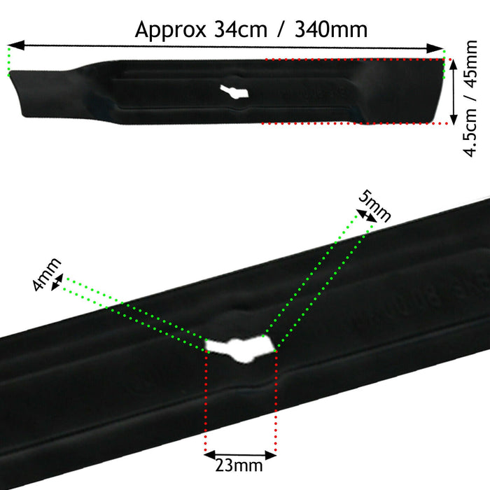 Blade for Qualcast RM34 MEB1234M MEB1334M MEB1434M Lawnmower 34cm + Bolt