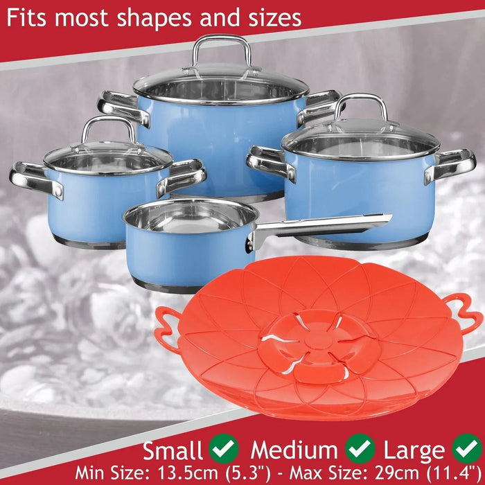 Pan Lid Spill Stopper Silicone Pot Steamer Saucepan Anti Boiling Overflow Protector Covers (Pack of 5)