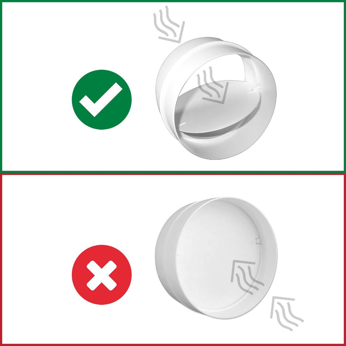 Universal Tumble Dryer Vent Kit Non Return Flap Exterior Wall Venting (White, 4" / 100mm)