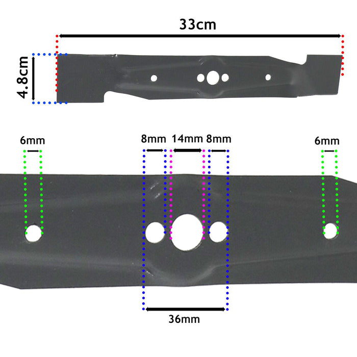 Blade for Flymo Power Compact 330 PC330 Lawnmower Mower 33cm 13" FLY006 + Sharpener
