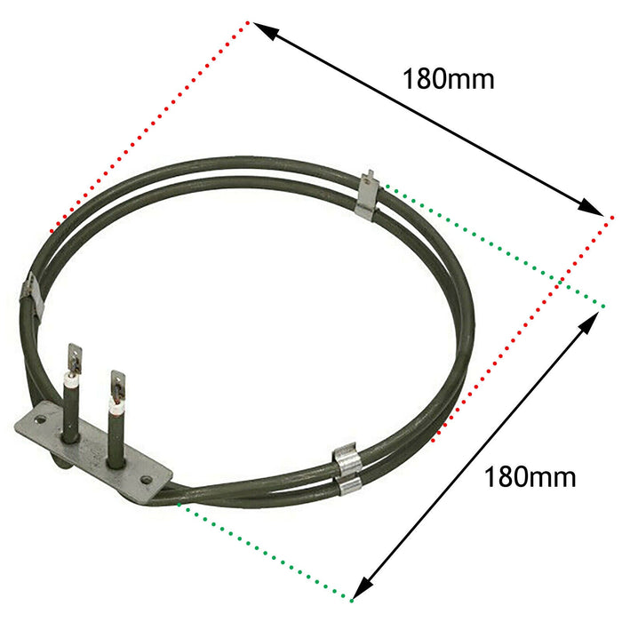 2 Turn Heater Element for Electrolux Fan Oven Cooker (1900w, 230V)