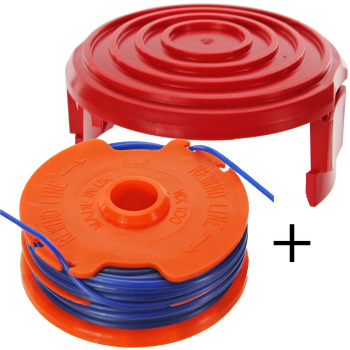 Dual Strimmer Line Spool Head Cover Cap Set for MCGREGOR 350w MET3525 Trimmer x2