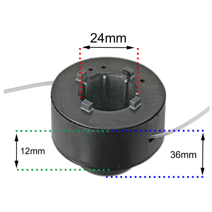 2m Dual Line & Spool for RYNO YT5263 Garden Strimmer Trimmer 1.3mm
