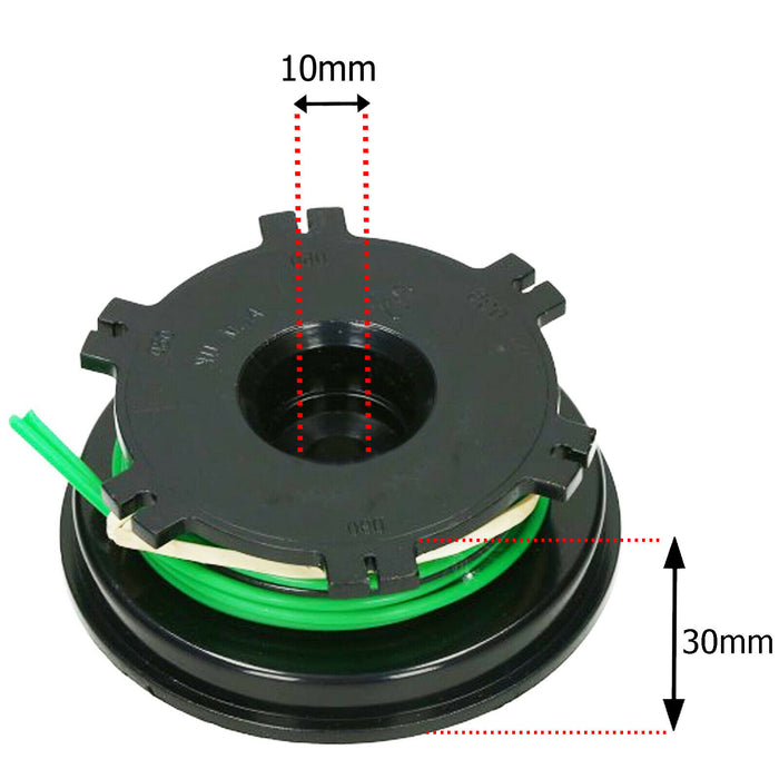 Green 2mm 3m Spool & Line for TITAN TTL488GDO Strimmer Trimmer