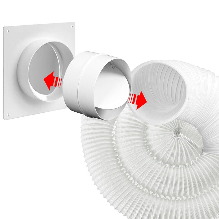 Universal Cooker Hood Air Conditioning Non Return Flap Vent Duct Valve Connector (5" / 125mm)