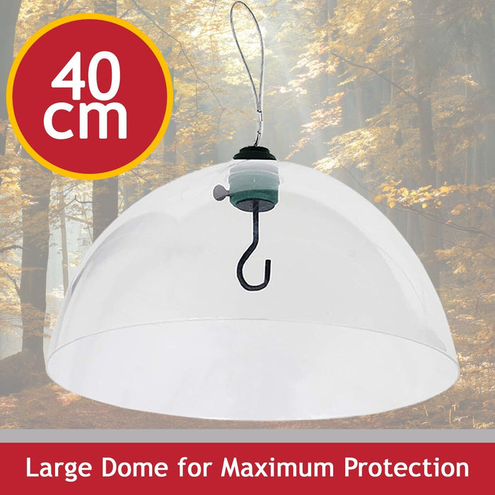 Squirrel Baffle Dome Adjustable Hook Wild Bird Feeder Hanging Guard 40cm