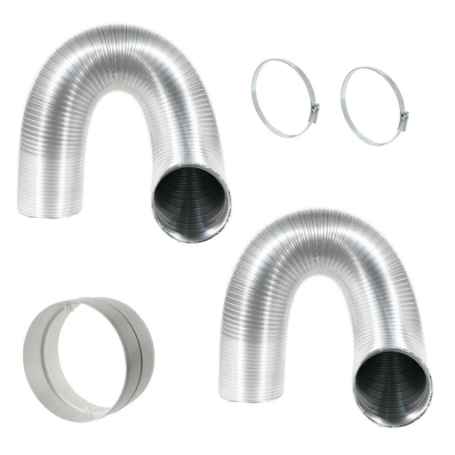 Air Conditioning 5" 3 Metre Duct Kit (2 x Vent Hoses + Hose Connector + 2 x Clips)