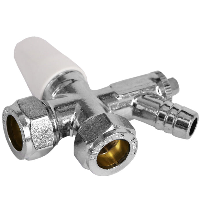 Tower Thermostatic Radiator Valve Chrome Rad Valves Set Drain Off Lockshield