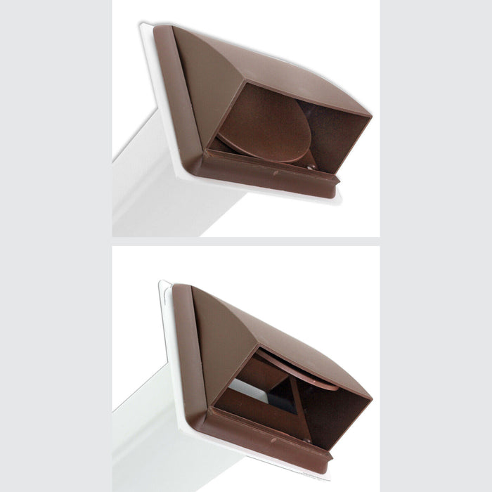 Universal Tumble Dryer Vent Kit Non Return Flap Exterior Wall Pipe Duct (Brown, 4" / 100mm)
