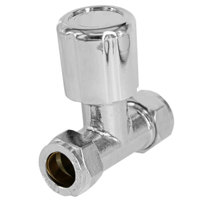 TOWER Thermostatic Radiator Valve Straight TRV Rad Lockshield Chrome Valves Set