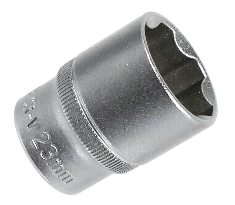 23mm Socket Square Drive 1/2" 6 Point Metric CR-V Tyre Wheel Nut Nuts Car