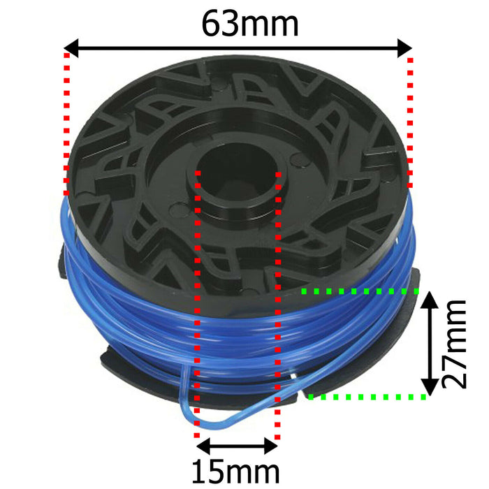 Strimmer Line 3 x Spools and Cover for Black and Decker GL301 GL340 GL430 GL550 GL570 Trimmer (10m x 1.5mm)