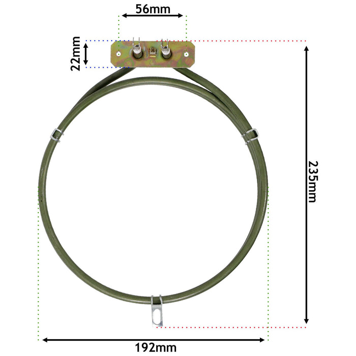 3 Turn Heater Element for CDA Fan Oven Cooker (2500W, 230v)