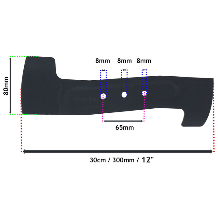 Blade for Flymo EasiStore 300R Li Mighti-Mo 300 Li Lawnmower Mower 30cm 12" x 2