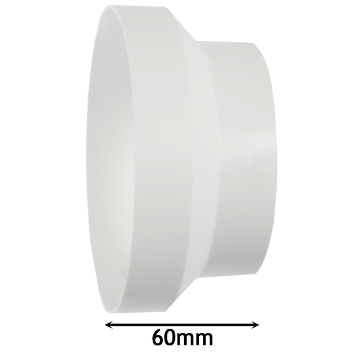 Ducting Reducer Connector for Cooker Hood Extractor / Tumble Dryer / Air Conditioning (5" / 125mm to 4" / 100mm)