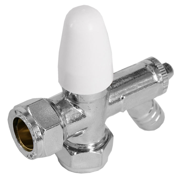 Tower Thermostatic Radiator Valve Chrome Rad Valves Set Drain Off Lockshield
