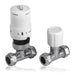 TRV Thermostatic Radiator Valve White Straight Lockshield Head TOWER 10-15mm