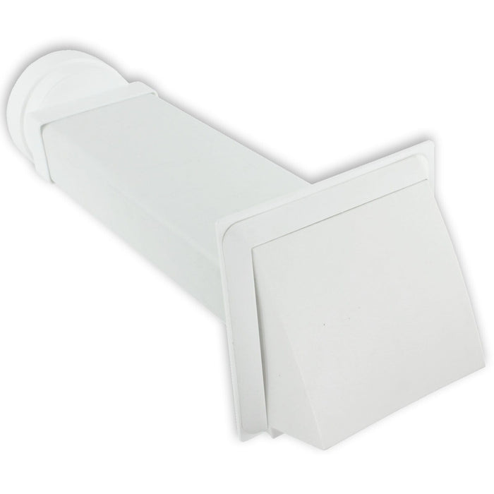Universal Tumble Dryer Vent Kit Non Return Flap Exterior Wall Pipe Duct (White, 4" / 100mm)
