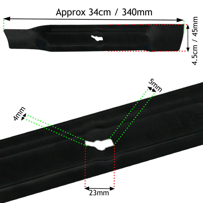 Metal Blade for Qualcast RM34 MEB1234M MEB1334M MEB1434M Lawnmower 34cm x 2
