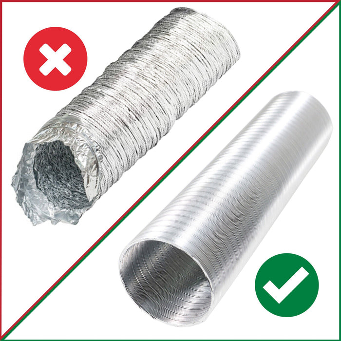 Semi Rigid Aluminium Hose Duct Flexible Exhaust Pipe (5" / 127mm x 3m)