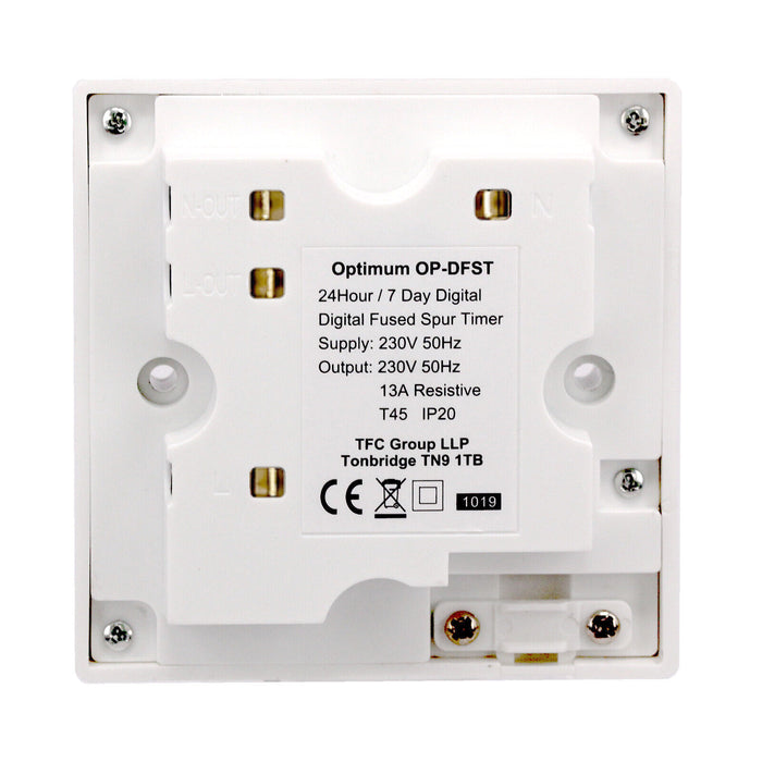 7 Day 3kW Fused Timer Spur Switch Digital LED Storage Lighting Immersion Heater