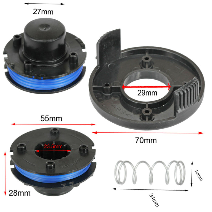 Strimmer Line 2 x Spools + Cover for Qualcast Challenge McGregor GT2317 Trimmer