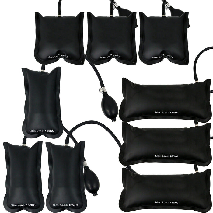 Inflatable Air Wedge Shim Lifting Levelling Pump Bag Tool Set 135kg (Pack of 9)