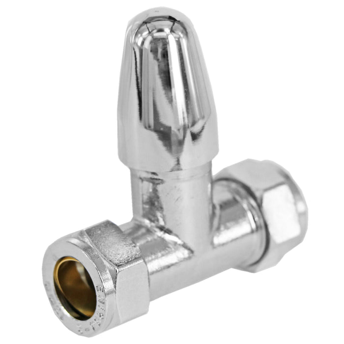 TOWER Thermostatic Radiator Valve Straight TRV Rad Lockshield Chrome Valves Set